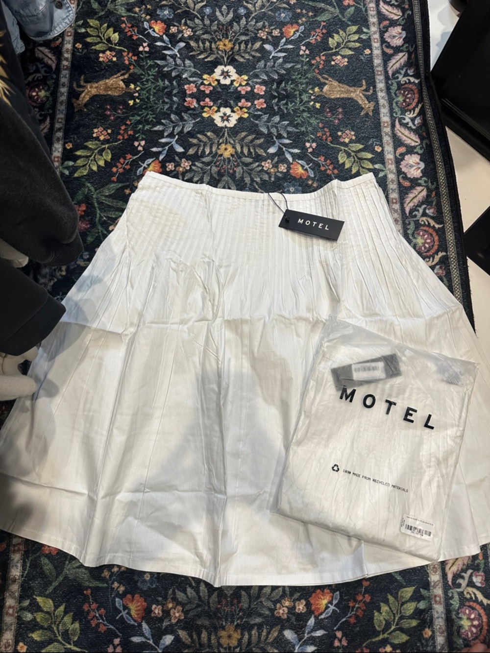 Motel Rocks White Tiered Skater Mini Skirt
